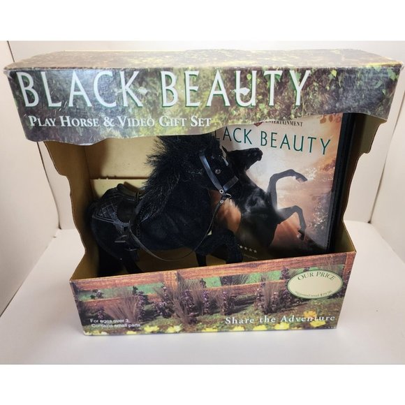 Applause WARNER BROS. BLACK BEAUTY PLAY HORSE & VHS Video GIFT SET NEW IN BOX - Picture 1 of 10